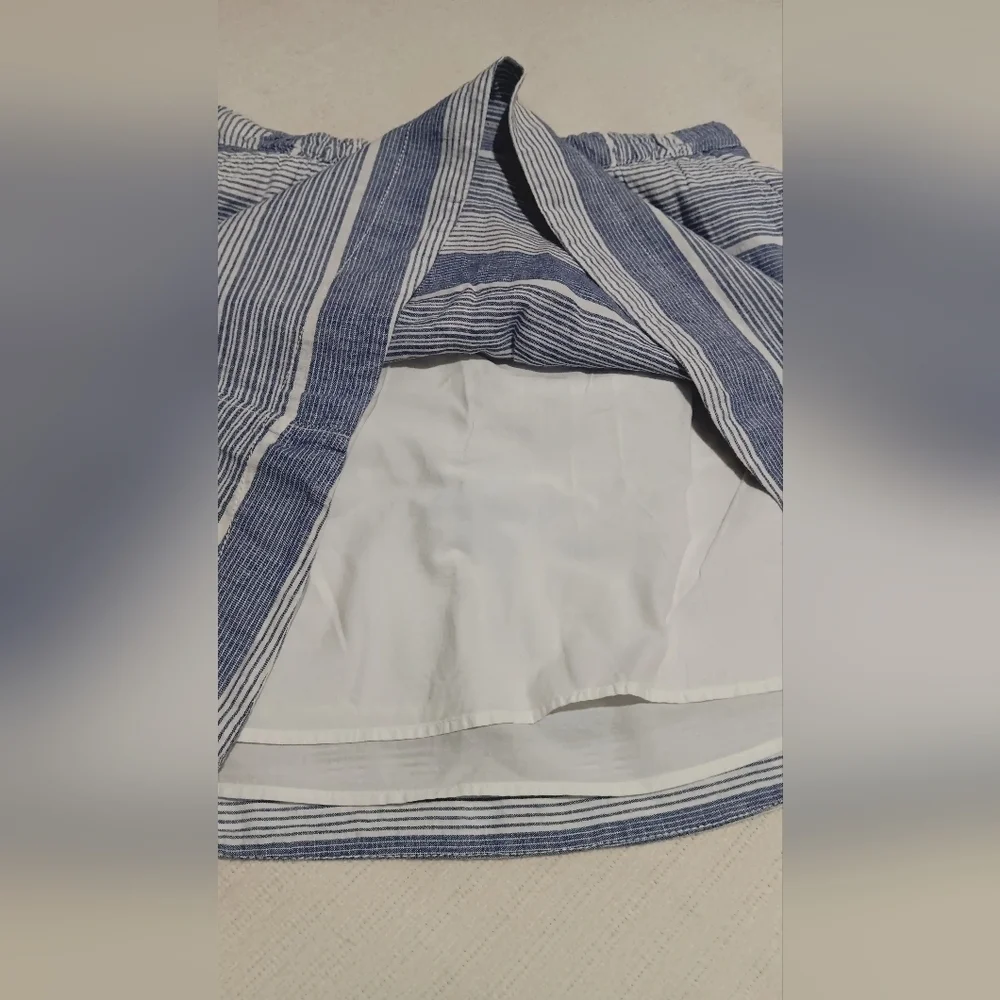 GAP Linen Blend Striped Blue and White Women's Mini Skirt Size M